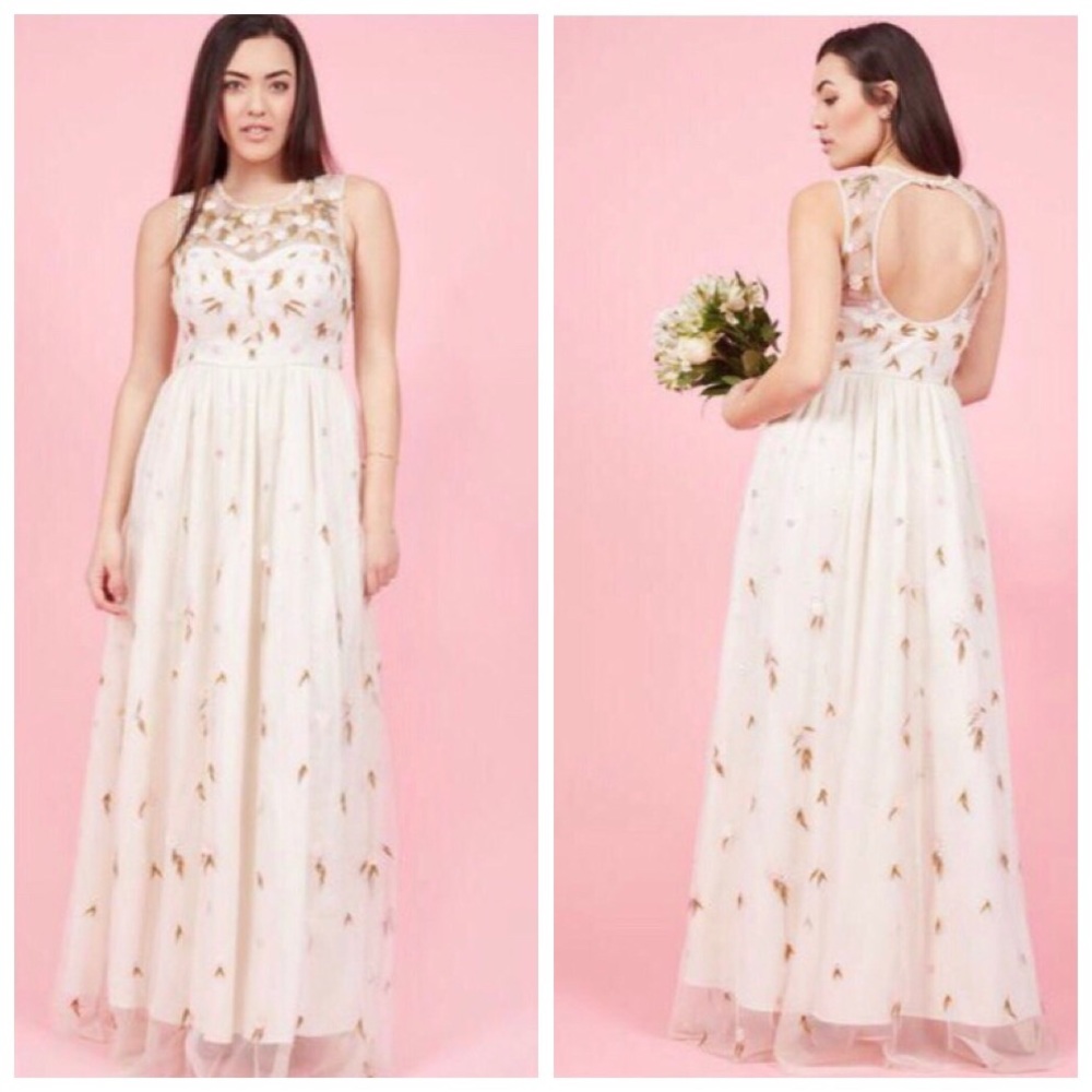 ModCloth Maxi Dress Bridal Floral Appliqués